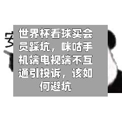 世界杯看球买会员踩坑，咪咕手机端电视端不互通引投诉	，该如何避坑-第3张图片