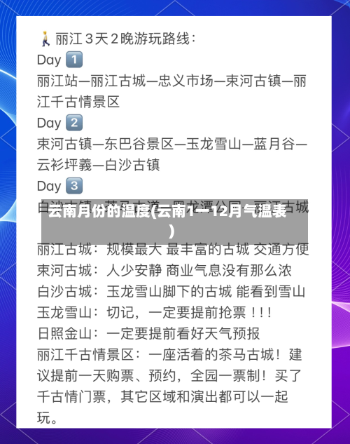 云南月份的温度(云南1一12月气温表)-第2张图片